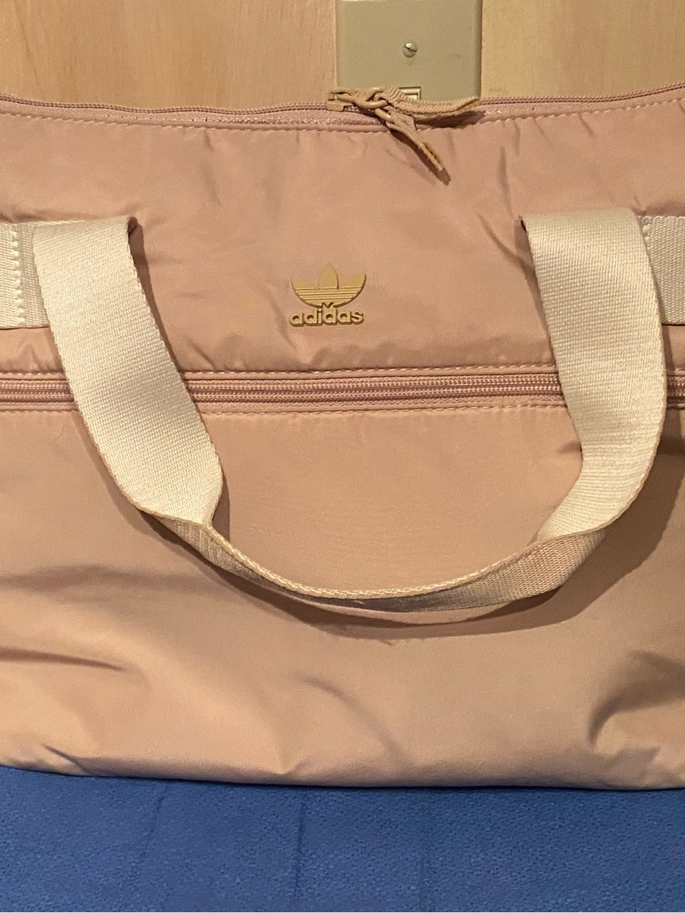 adidas Blush Pink Travel Tote with Cream Straps